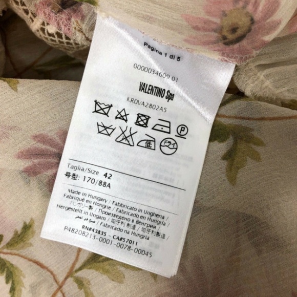 Red Valentino Silk Floral Shift Dress Lace Crochet - Picture 6 of 6